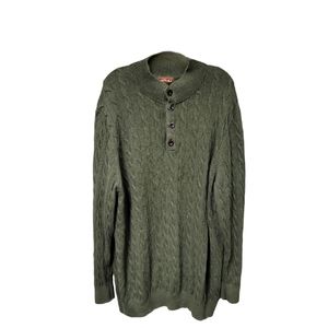Men's Oakhill Forest Green Long Sleeve Sweater Size 2XL